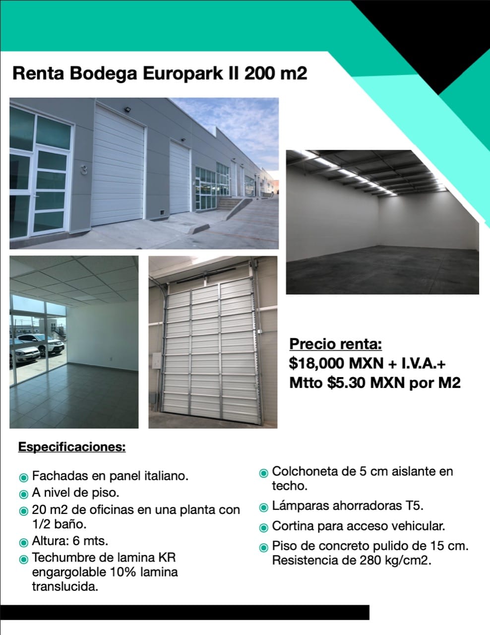 BODEGA EN RENTA EN EUROPARK II QUERETARO 4421794724
